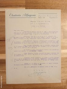 Lettres commerciales: CARTA COMERCIAL. ALGECIRAS. 1948. ELEUTERIO ALFAGEME. AGENTE COMERCIAL.